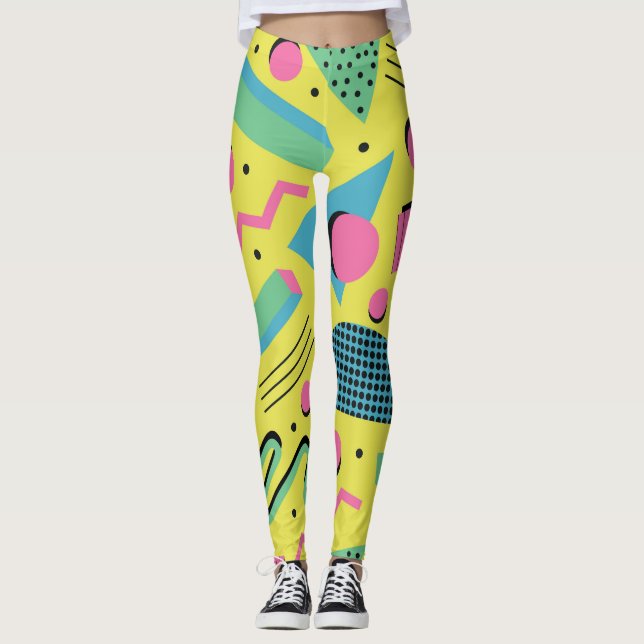 Leggings Neon Funky Memphis Motif (Devant)