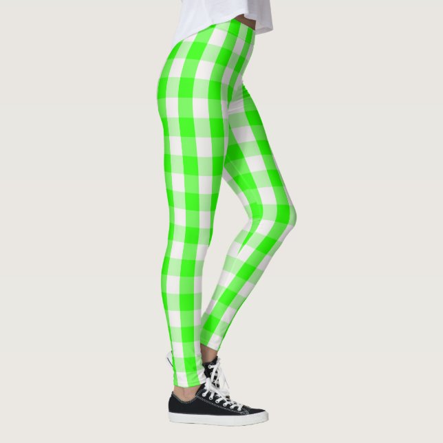 Leggings Neon Green En vichy Motif par Shirley Taylor (Droite)