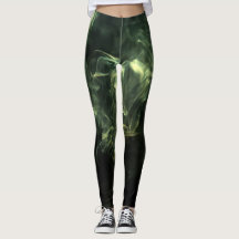 Leggings Neon Green Smoke Design ensemble sur noir