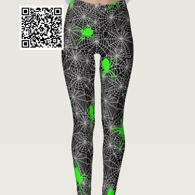 Leggings Neon Green Spider Et Web (Créateur téléchargé)
