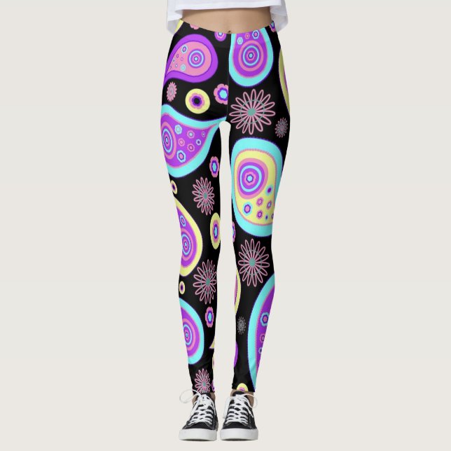 Leggings Neon Paisley Motif (Devant)