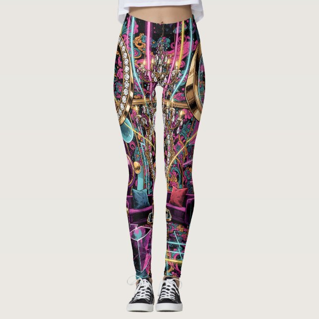 Leggings Neon Psychedelic Luxury Lounge Art (Devant)