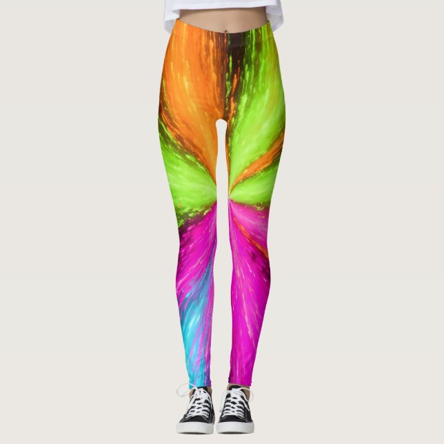 Leggings Neon Radial Burst Explosion (Devant)