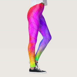 Leggings Neon Rainbow Tie Dye Herringbone