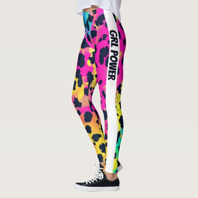 Leggings Neon rose animal GRL puissance (Gauche)