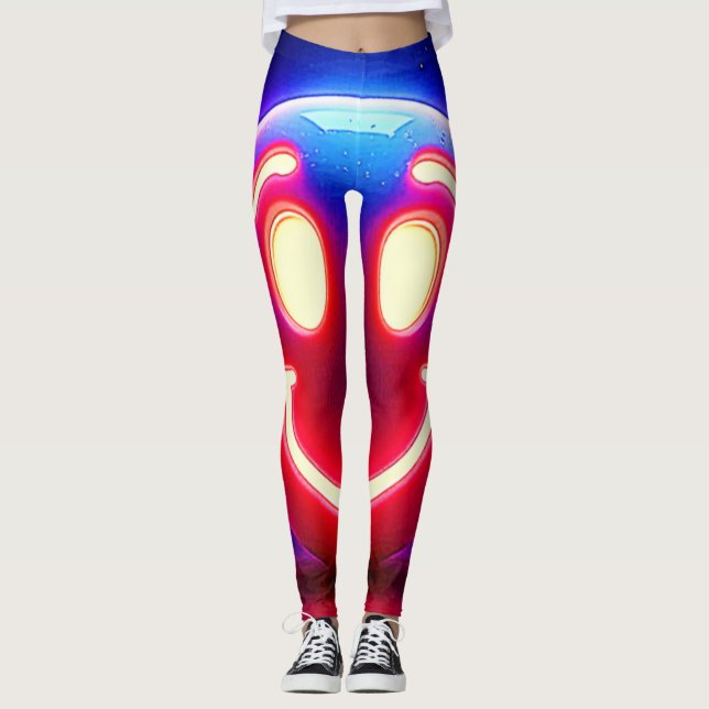 Leggings Neon Smile : Joyeux Feu (Devant)