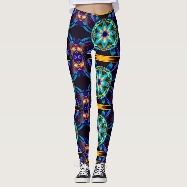 Leggings Neon Starburst Kaleidoscope (Devant)
