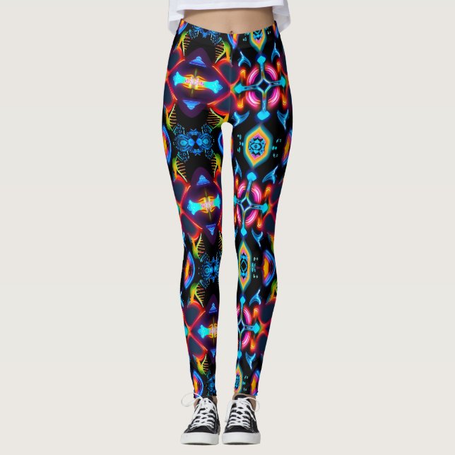 Leggings Neon Starburst Kaleidoscope (Devant)