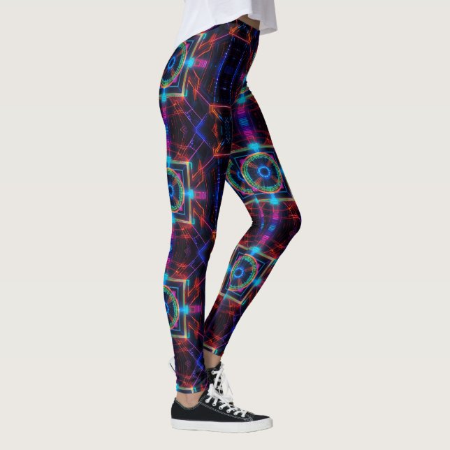 Leggings Neon Starburst Kaleidoscope (Droite)