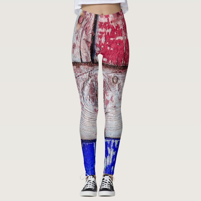 Leggings Neoplasticisme bois art drôle unique (Devant)