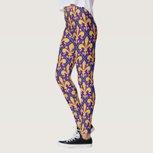 Leggings New Orleans Mardi Gras Party Fleur de Lis