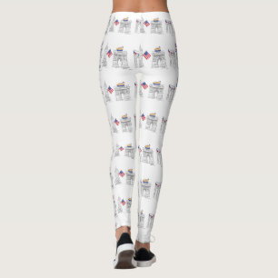 Leggings New York 4 juillet Patriotique Brooklyn USA
