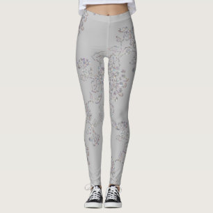 Leggings N'importe quelle couleur avec Chrysanthème Iridesc