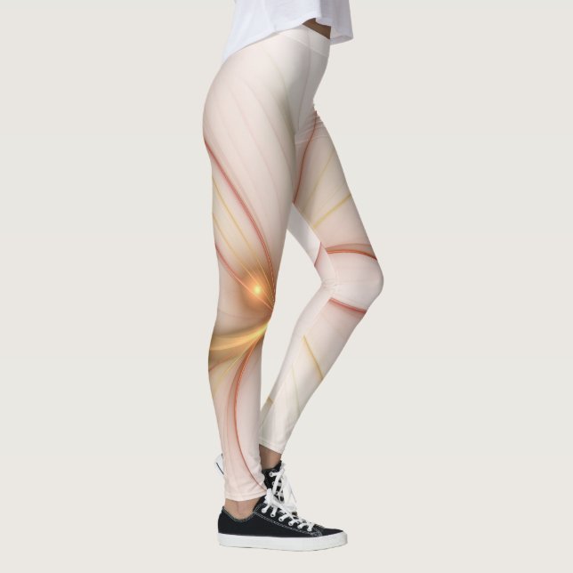Leggings Noble Cuivre Et Or Abstrait Art Fractal Moderne (Droite)