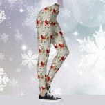 Leggings Noël à la Cube Retro Père Noël et Reindee<br><div class="desc">Père Noël rétro et jambières de Noël de Reindeer</div>