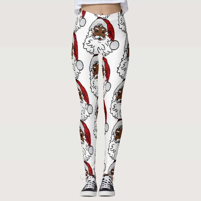 Leggings noël africain noir père Noël (Devant)
