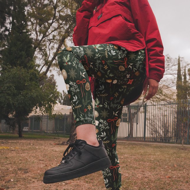 Leggings Noël botanique d'hiver (Créateur téléchargé)