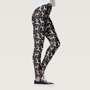 Leggings Noël de Noël de Dalmatie Chiens noirs de Noël