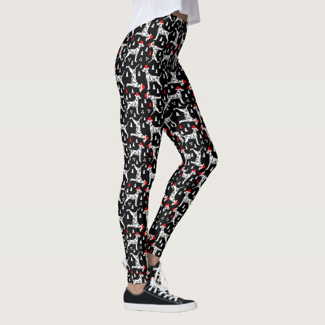 Leggings Noël de Noël de Dalmatie Chiens noirs de Noël (Droite)