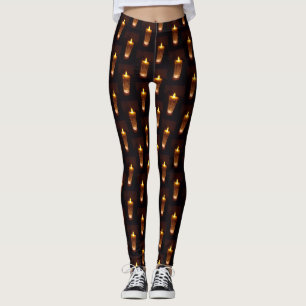 Leggings Noël Diwali Flames Funny Candle Motif