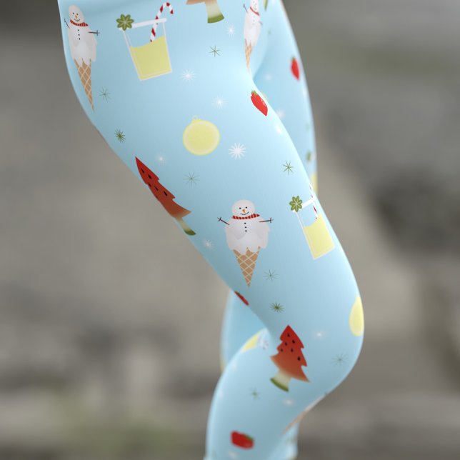 Leggings Noël en juillet Motif mou Ciel bleu été (Créateur téléchargé)