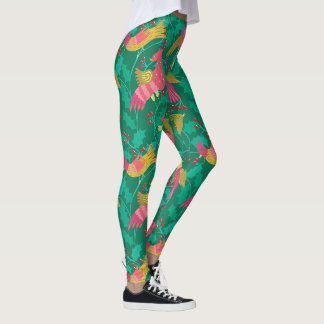 Leggings Noël est pour les oiseaux motif maximaliste
