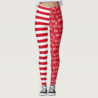 Leggings Noël HoHo avec les rayures rouges