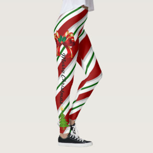 Leggings Noël J'Aime Les Légendes De Bonbons Pantalons Vert