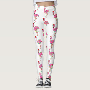 Leggings noël moche santa claus flamingo