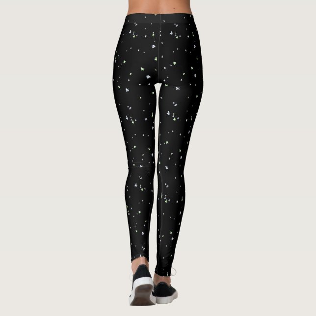 Leggings Noël noir d'étincelle (Dos)