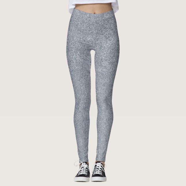 Leggings Noël Parties scintillant argent (Devant)