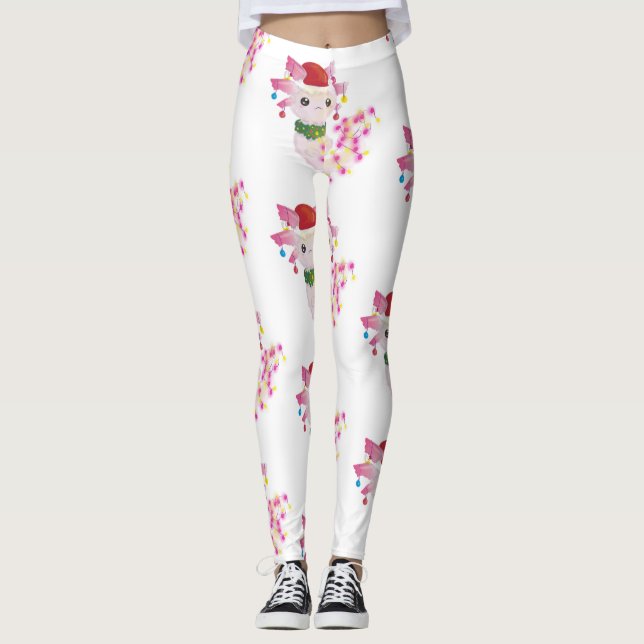 Leggings Noël père Noël axolotl (Devant)