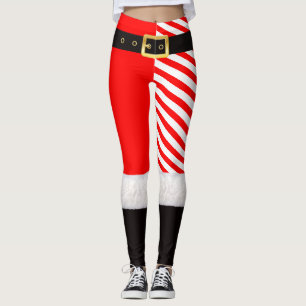 Leggings Noël père Noël+costumes+Rouge+coton+laine+peluche