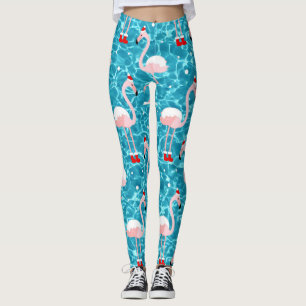 Leggings Noël père Noël flamant