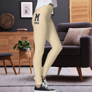 Leggings Noël personnalisé Champagne Nuit Navy