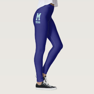 Leggings Noël personnalisé Deep Midnight Blue Ice Sparkle