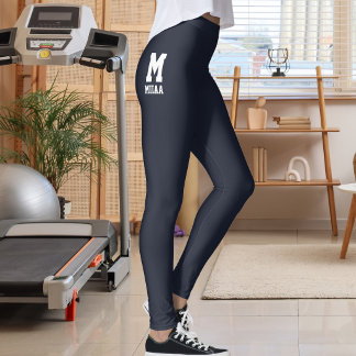Leggings Noël personnalisé minuit Charbon Blanc