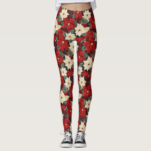 Leggings Noël Poinsettia