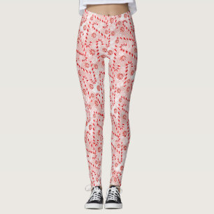 Leggings Noël rose sucre de canne 