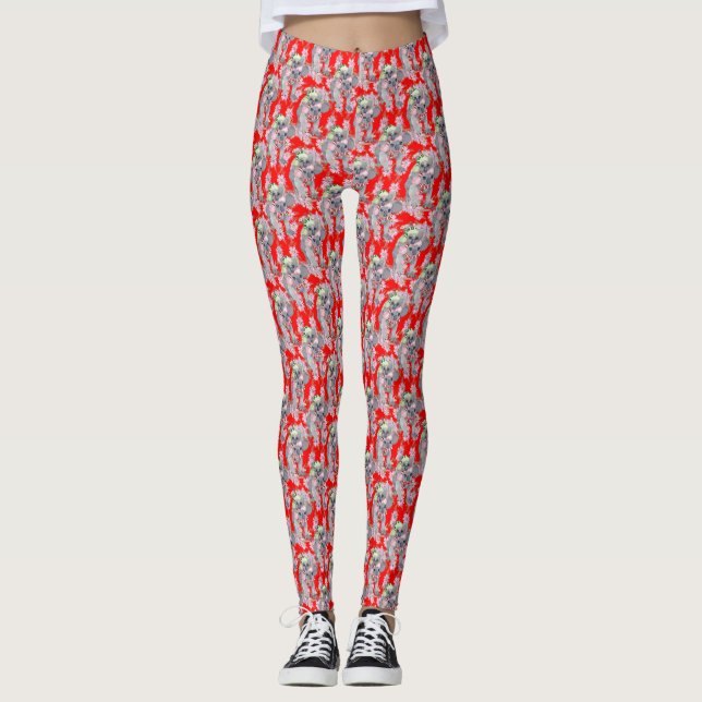 Leggings Noël rouge de la famille Koala (Devant)