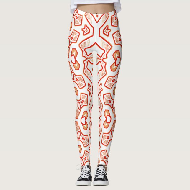 Leggings Noël rouge spécial blanc "Ratti_Creative_Arts" (Devant)