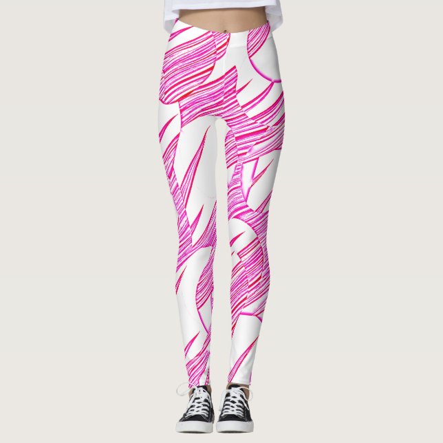 Leggings Noël spécial rose blanc "Ratti_Creative_Arts (Devant)