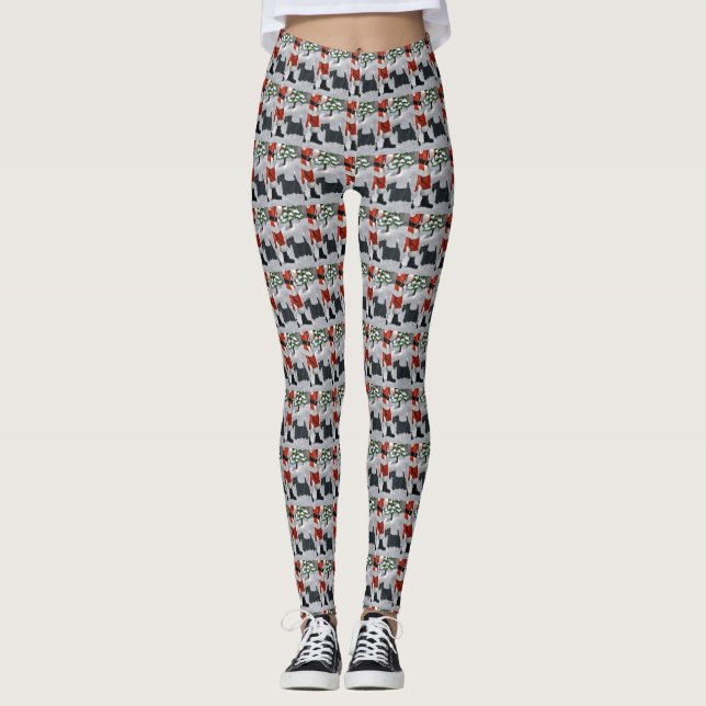 Leggings Noël Terrier Écossais  (Devant)