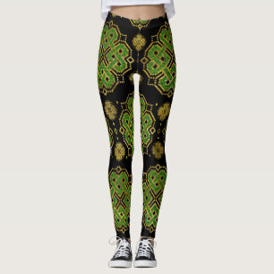 Leggings Noeud sans fin celtique - Shamrock à quatre feuil