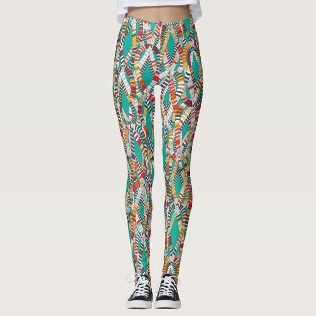 Leggings noeud turquoise (Devant)