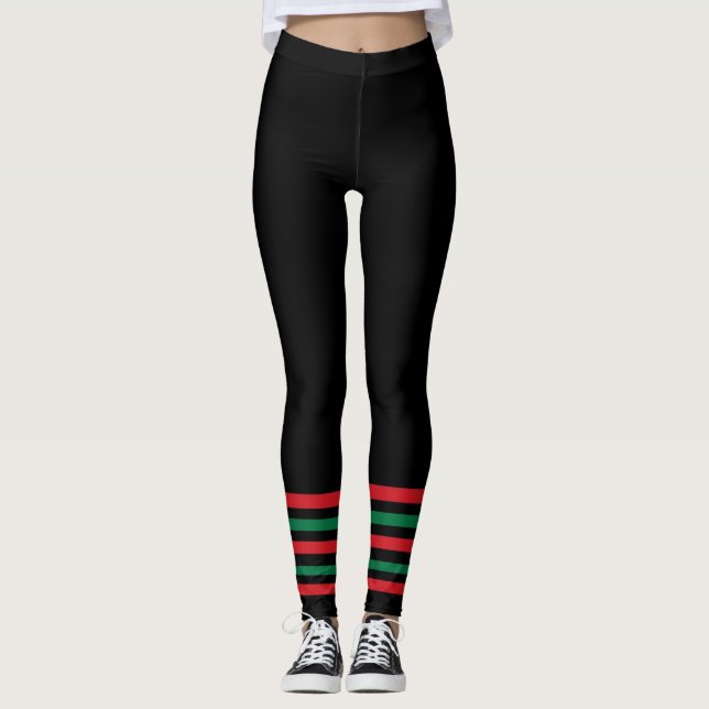 Leggings Noir avec rouge vert soc> Légendes de grande taill (Devant)