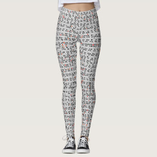 Leggings Noir blanc rouge Abstrait Motif chic