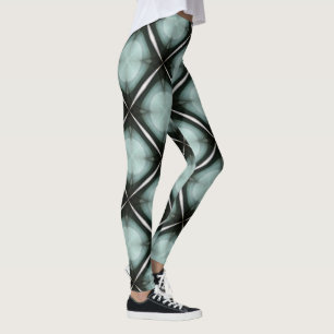 Leggings Noir Bleu et Blanc Diamants Géométriques