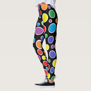Leggings Noir coloré de pois