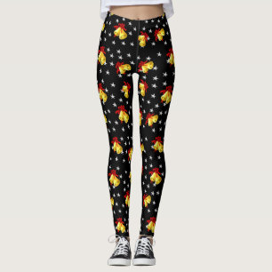 Leggings Noir de tintement du carillon et de Noël d'étoil